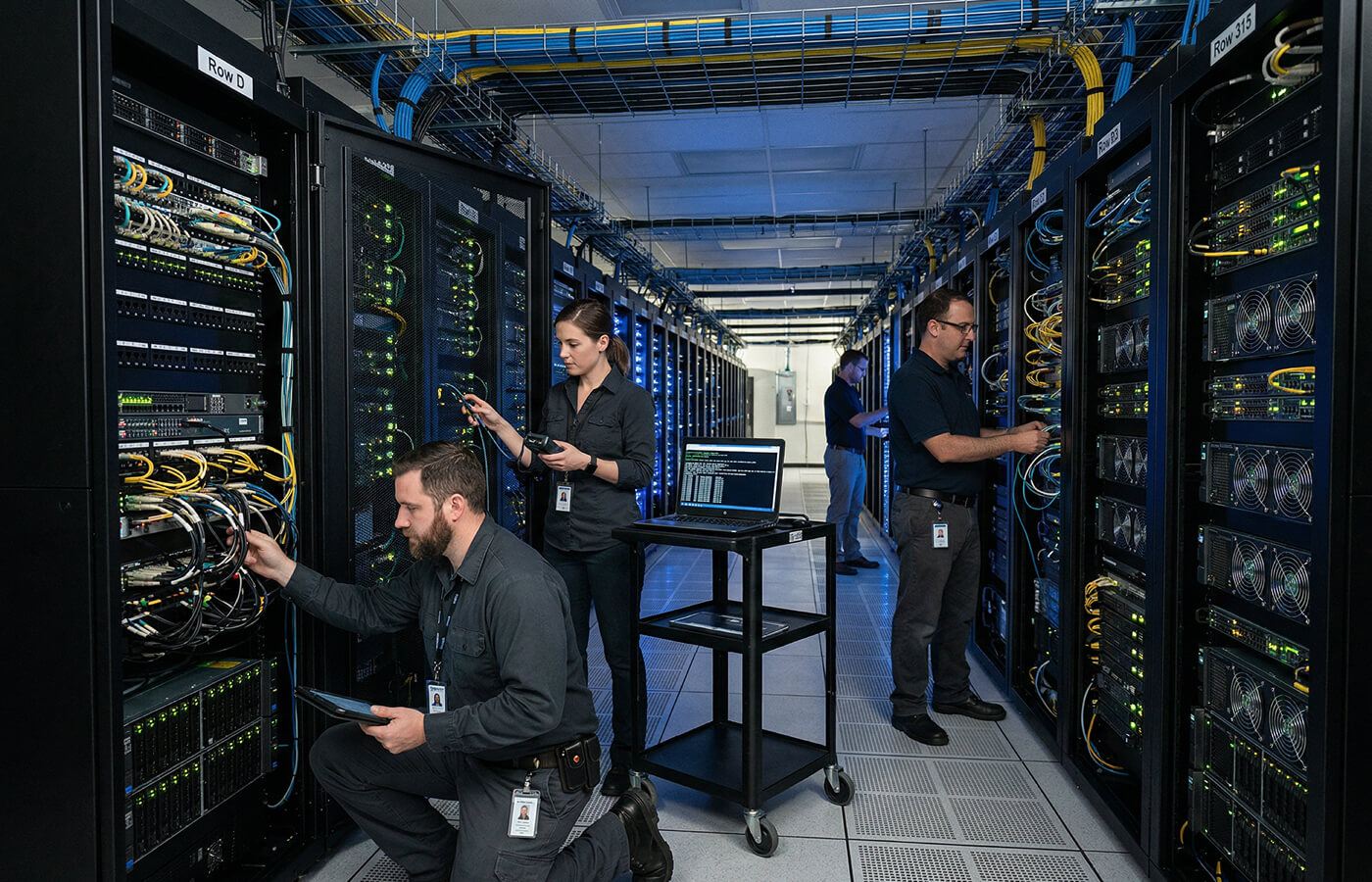 BelHost team at the data center